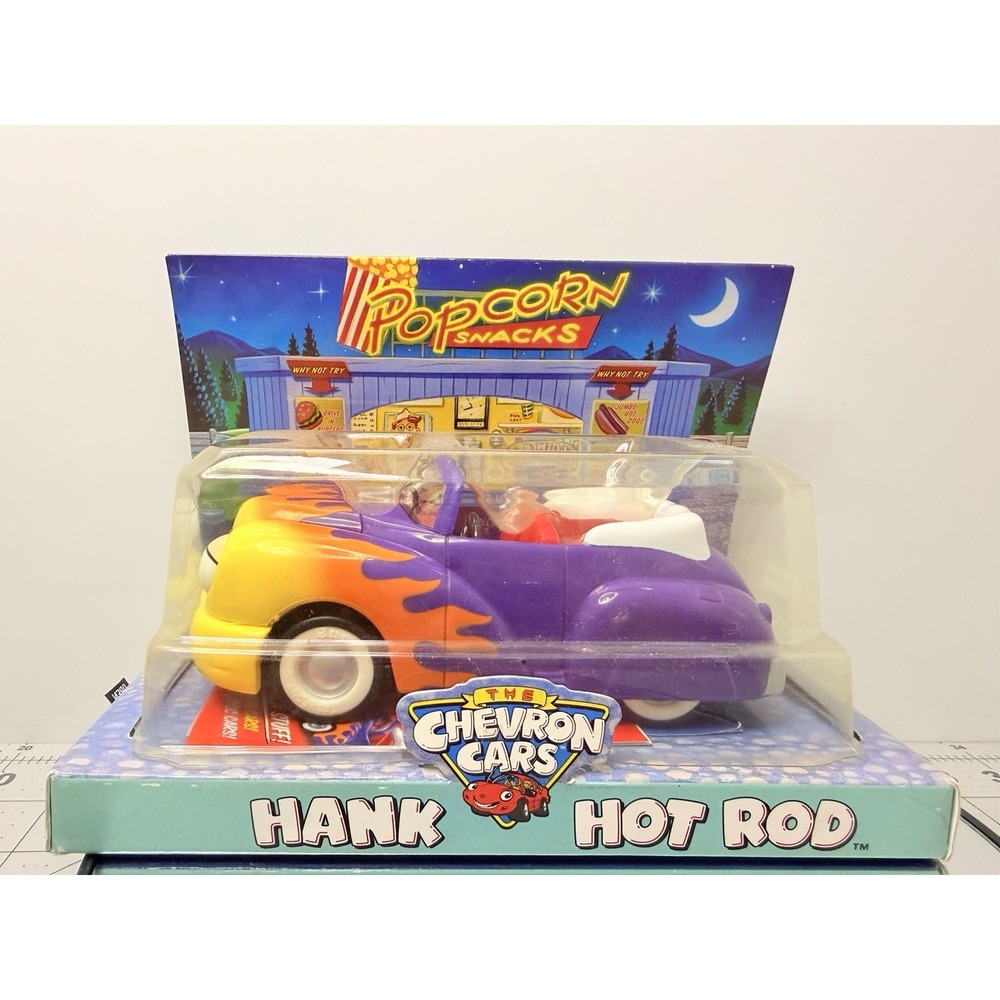 Vintage Chevron Cars Hank Hot Rod Convertible Toy New in Box Purple Flame
